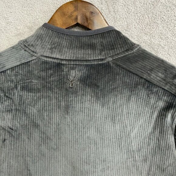 NWOT Spyder Men's M/M Gray Quarter-Zip Pullover Sweatshirt Soft Ribbed Fleece - Picture 10 of 10
